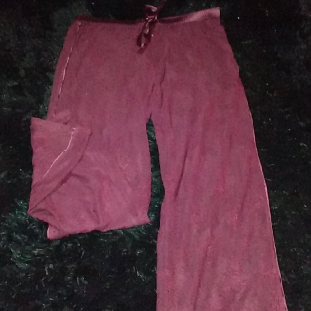 NWT Victoria's Secret Burgundy Laced Lounging Pants